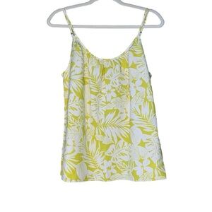 Loft NWOT lime green and‎ white Hawaiian print tank. Size S